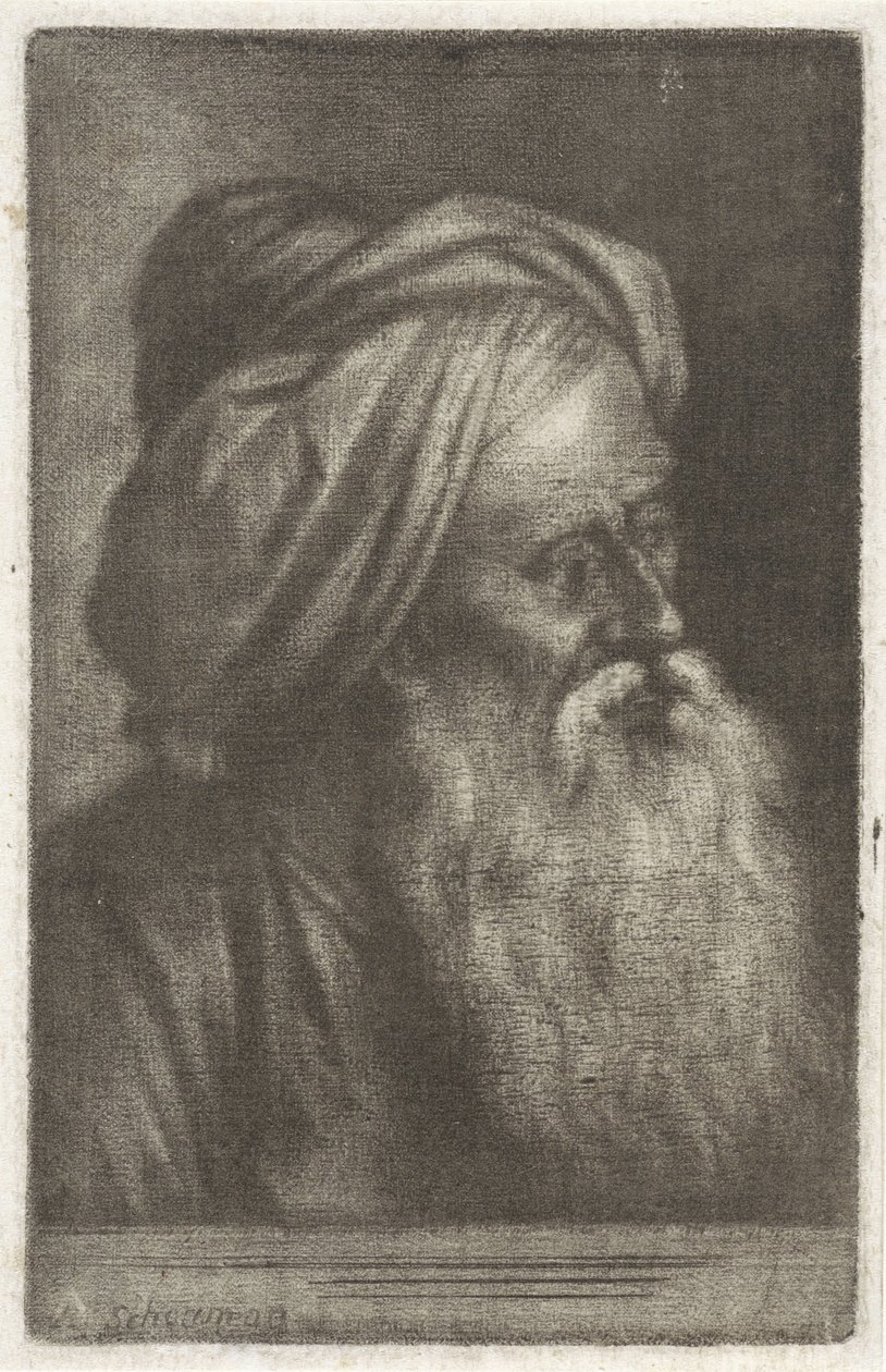 Byst av en man med turban av Aert Schouman