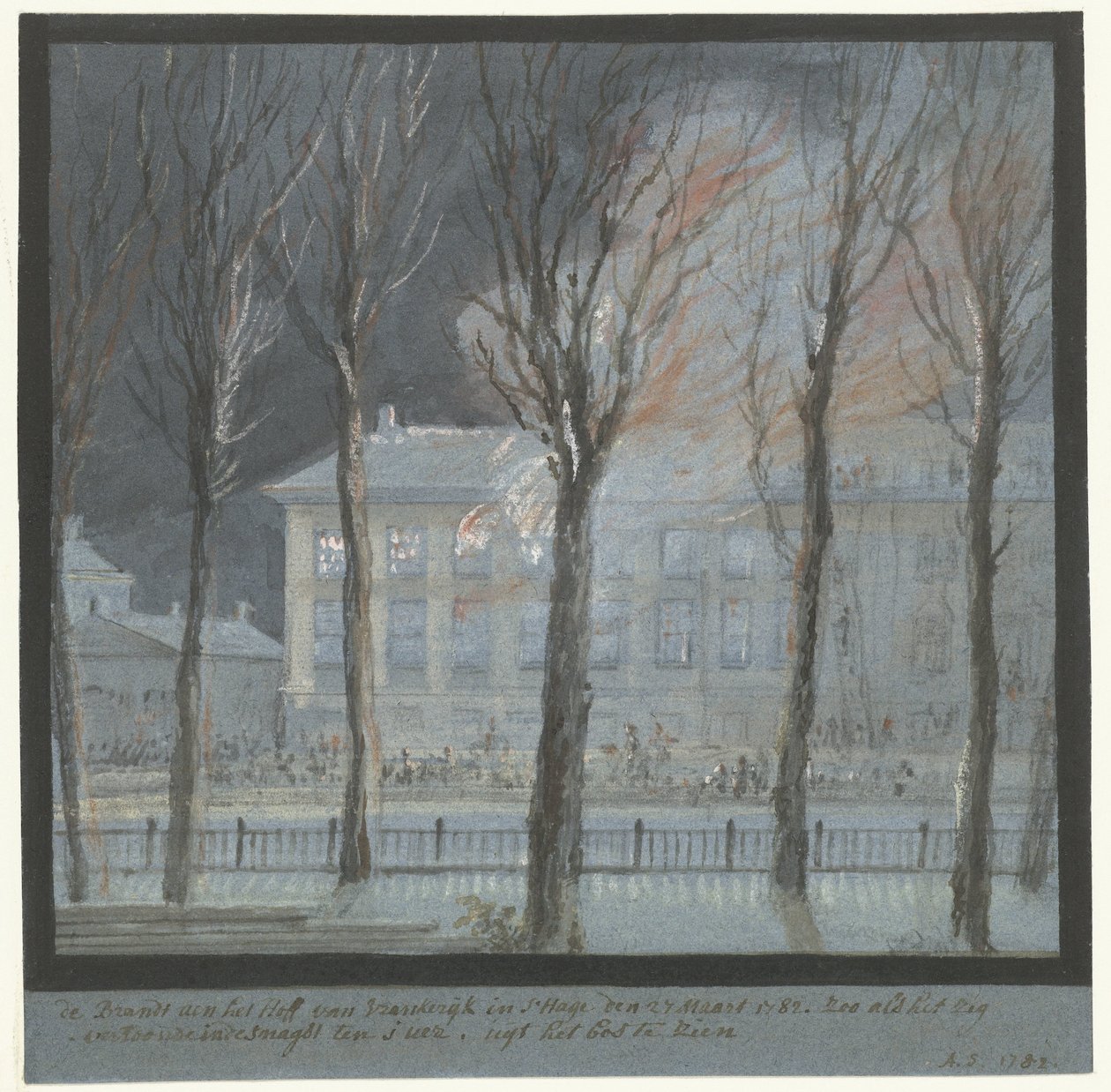 Branden i den franska ambassadörens hus i Haag, 27 mars 1782 av Aert Schouman
