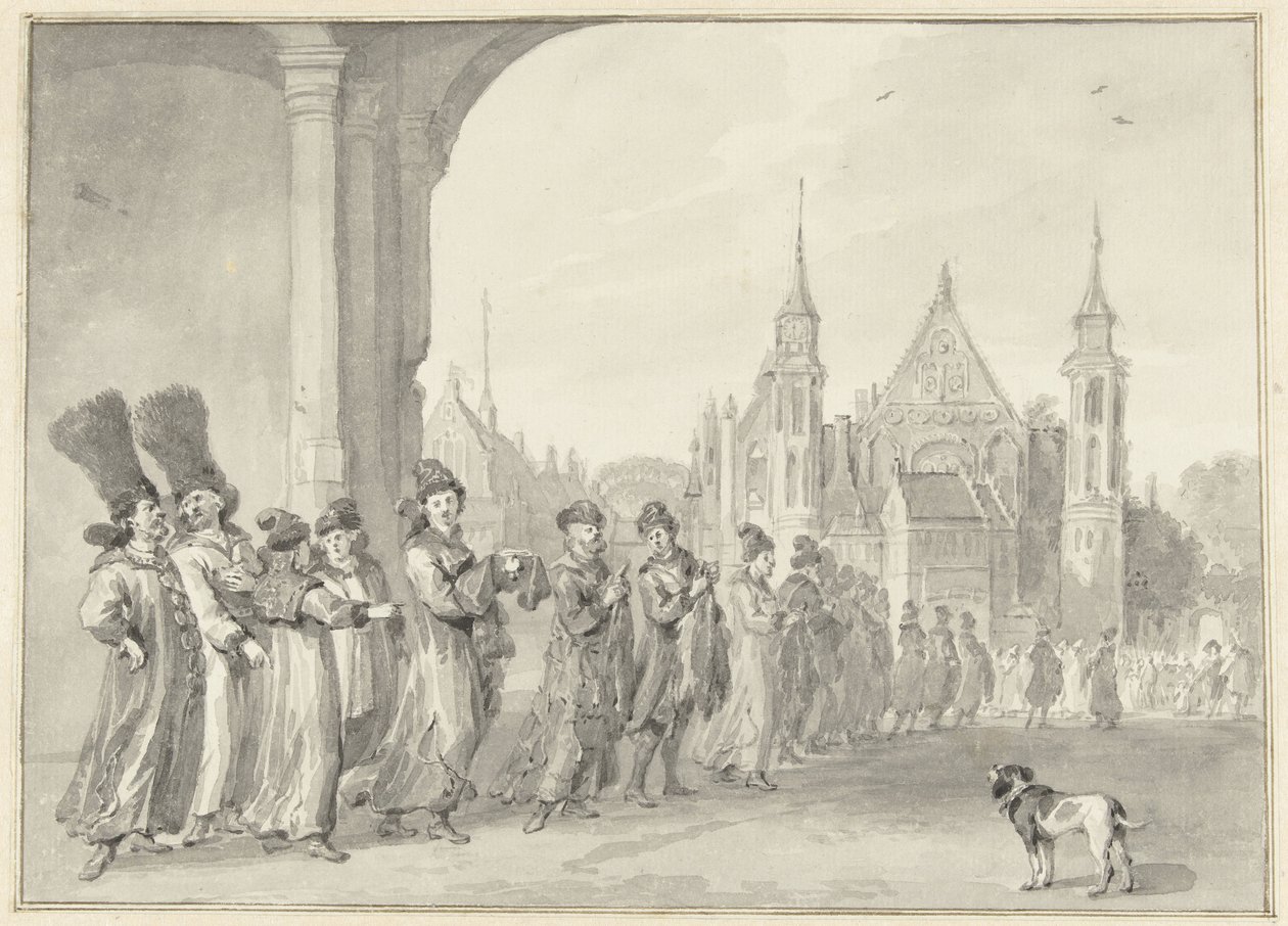 Tsaren av Muscovias ambassad på väg till staternas församling i Haag den 4 november 1631 av Aert Schouman
