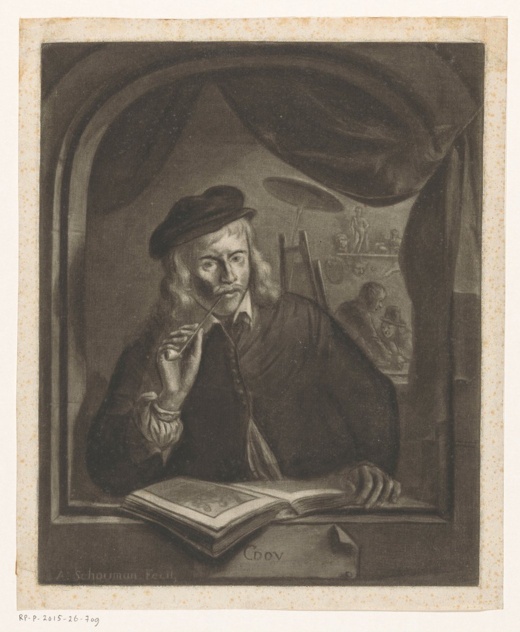 Självporträtt av Gerard Dou av Aert Schouman