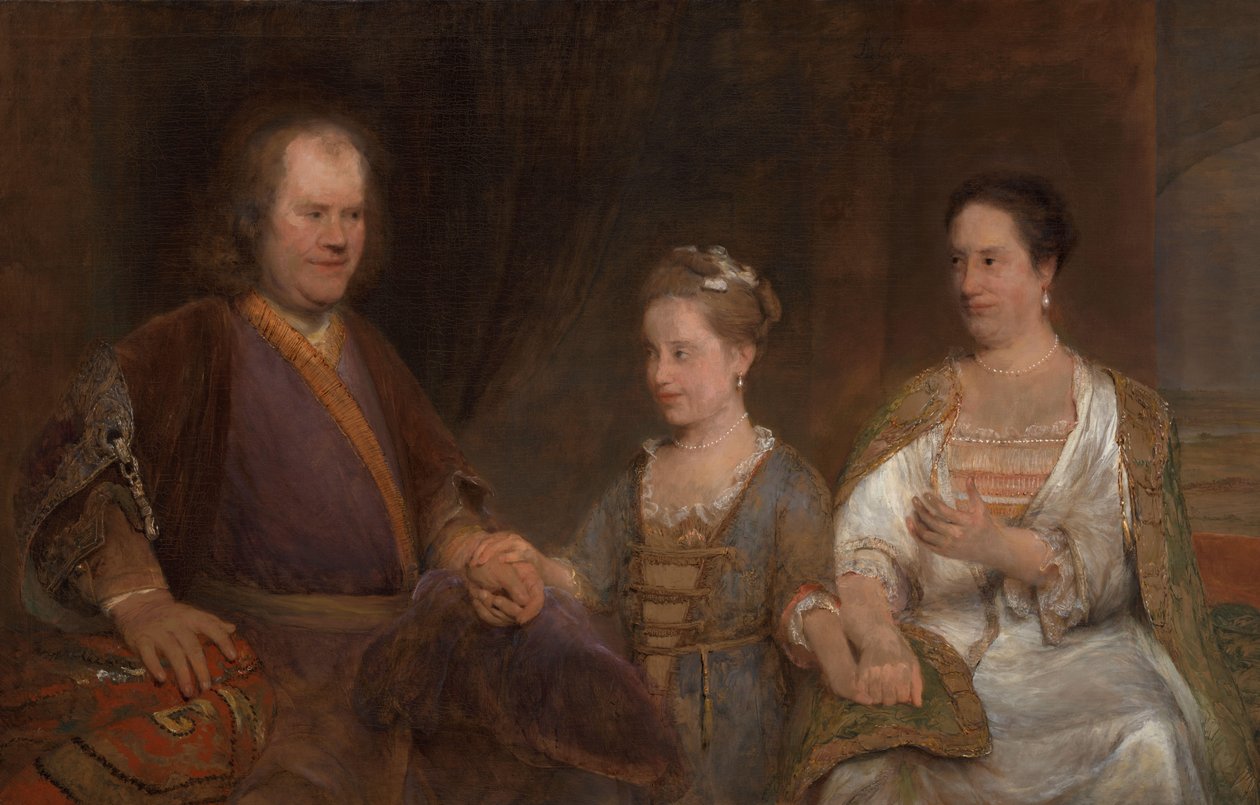 Hermanus Boerhaave (1668-1738), professor i medicin vid universitetet i Leiden, med sin fru Maria Drolenvaux (1686-1746) och deras dotter Johanna Maria (1712-91) av Aernt de Gelder