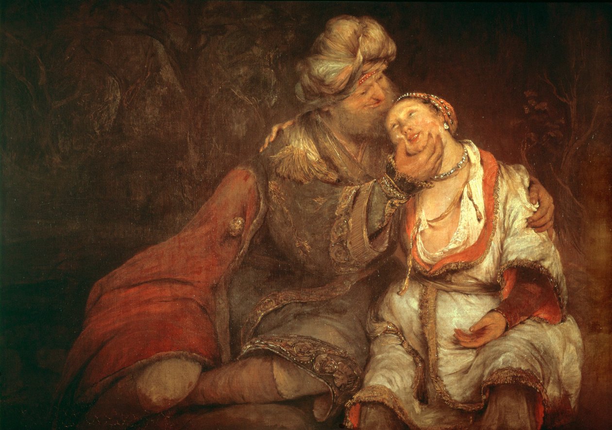 Ruth och Boaz ... (olja på duk) av Aert de Gelder