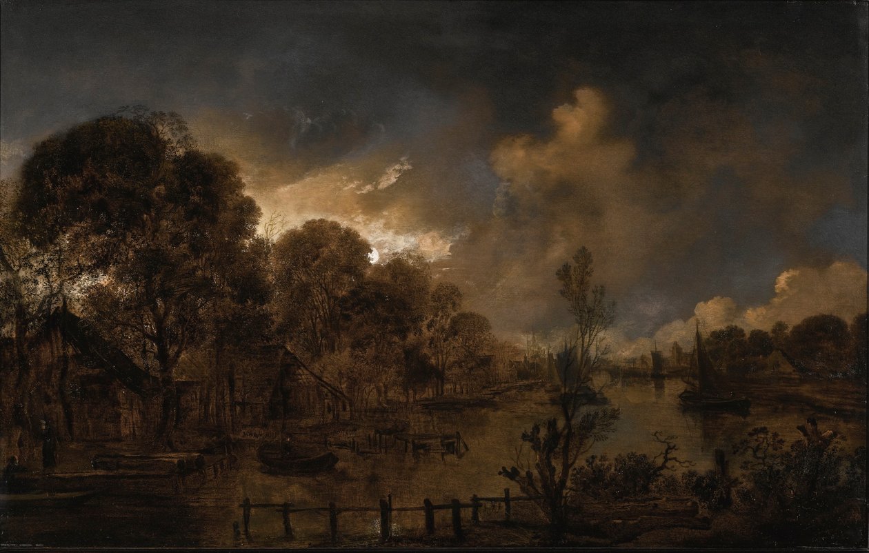 En kanal i månskenet av Aert van der Neer