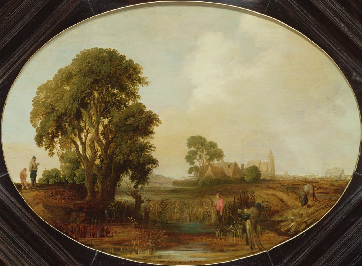 Ett landskap med vasshuggare, 1600-tal av Aert van der Neer