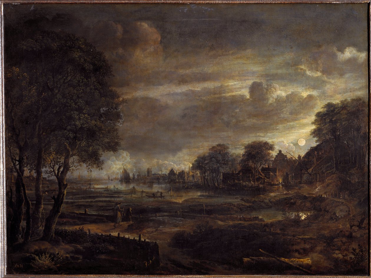 Landskap i månskenet (målning av Aert van der Neer