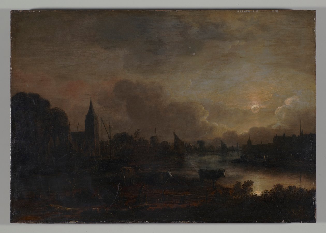Månskenslandskap av Aert van der Neer