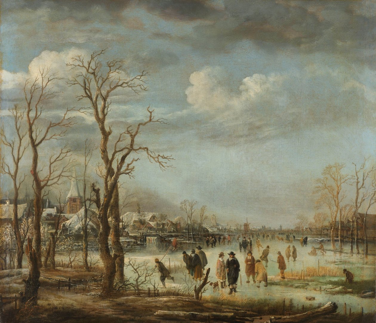 Flodutsikt på vintern, 1630-60 av Aert van der Neer