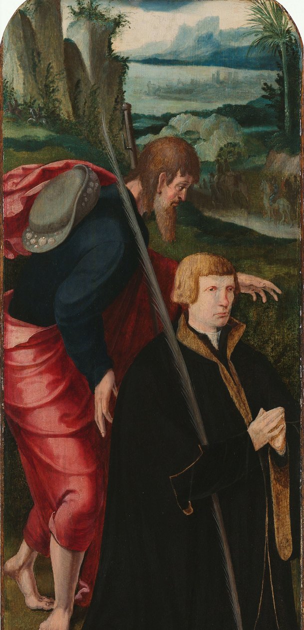 Lazarus uppståndelse Inre vänstra flygeln av en triptyk med den manliga donatorn och St James the Greater av Aertgen Claesz van Leyden (attributed to)