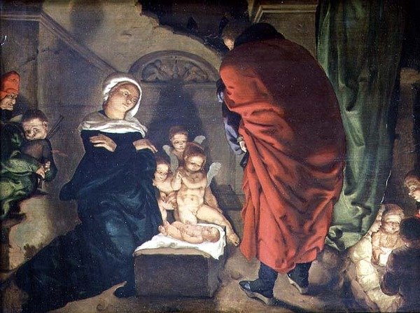 Nativity (olja på duk) av Aertgen Claesz van Leyden