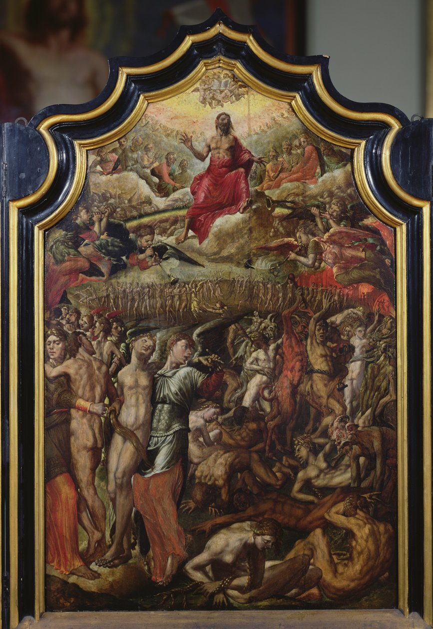The Last Judgement, centralpanel i en triptyk, 1555 av Aertgen Claesz van Leyden