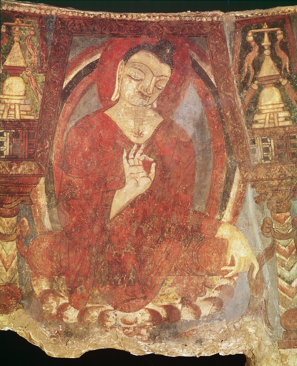Buddha sitter på en lotusblomma, 500-600-talet av Afghan School
