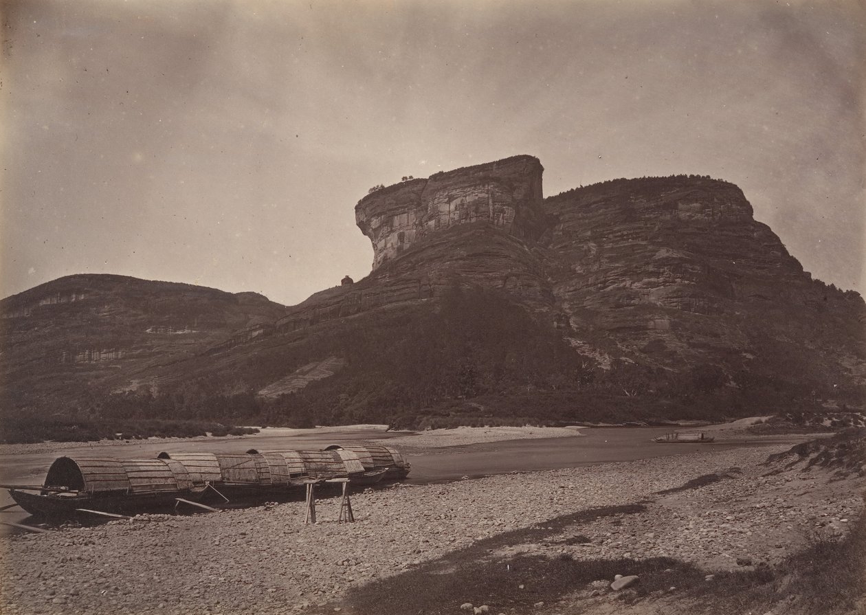 Tai-wangs tempel vid Wu ü nära Sing Chang Tea Mart, ca. 1869. av Afong Lai