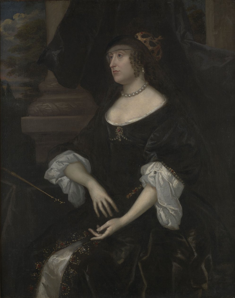 Porträtt av Elizabeth Stuart, drottning av Böhmen (1596-1662) av After Gerard van Honthorst