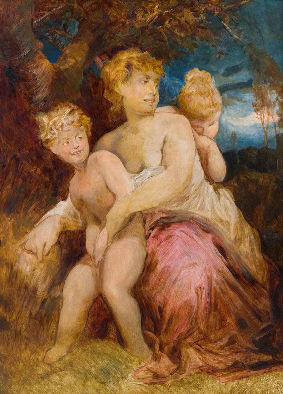 Nymfa med barn av After Hans Makart