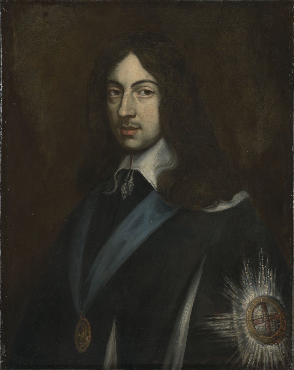 Portrait of King Charles II of England, Scotland and Ireland (1630-1685) av Jan van den Hoecke