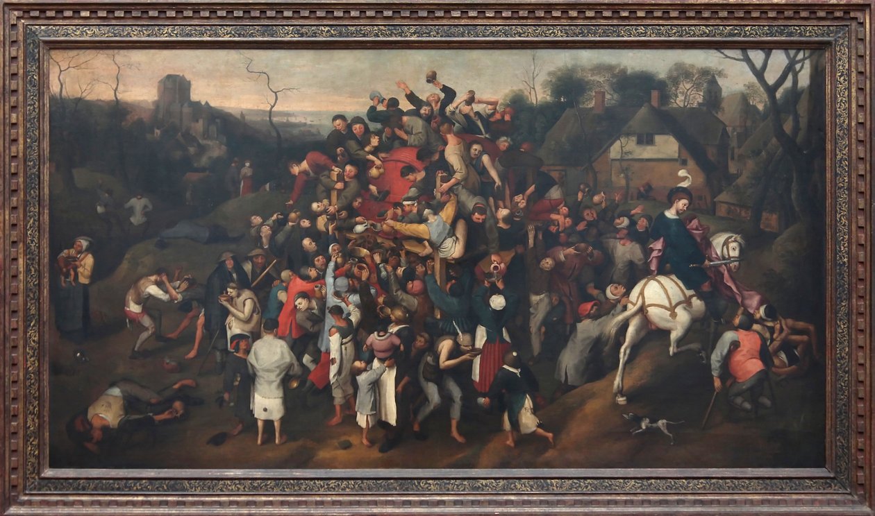 Le vin de la Saint-Martin av After Pieter Brueghel the Elder