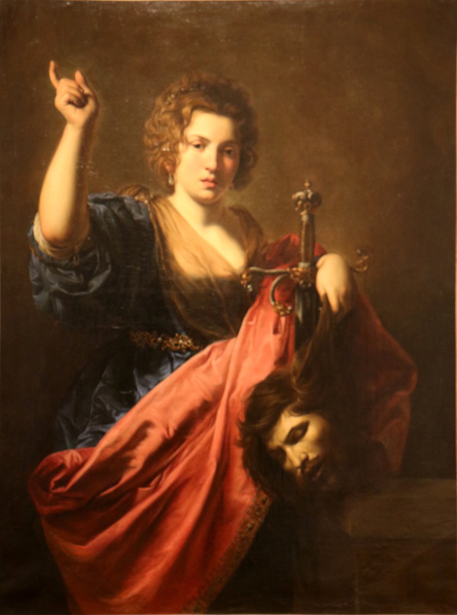 Judith och Holopherne av After Valentin de Boulogne