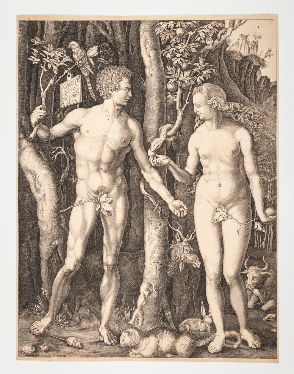 Adam och Eva i Edens lustgård - Albrecht Durer - 20-1932-109 av After Albrecht Dürer
