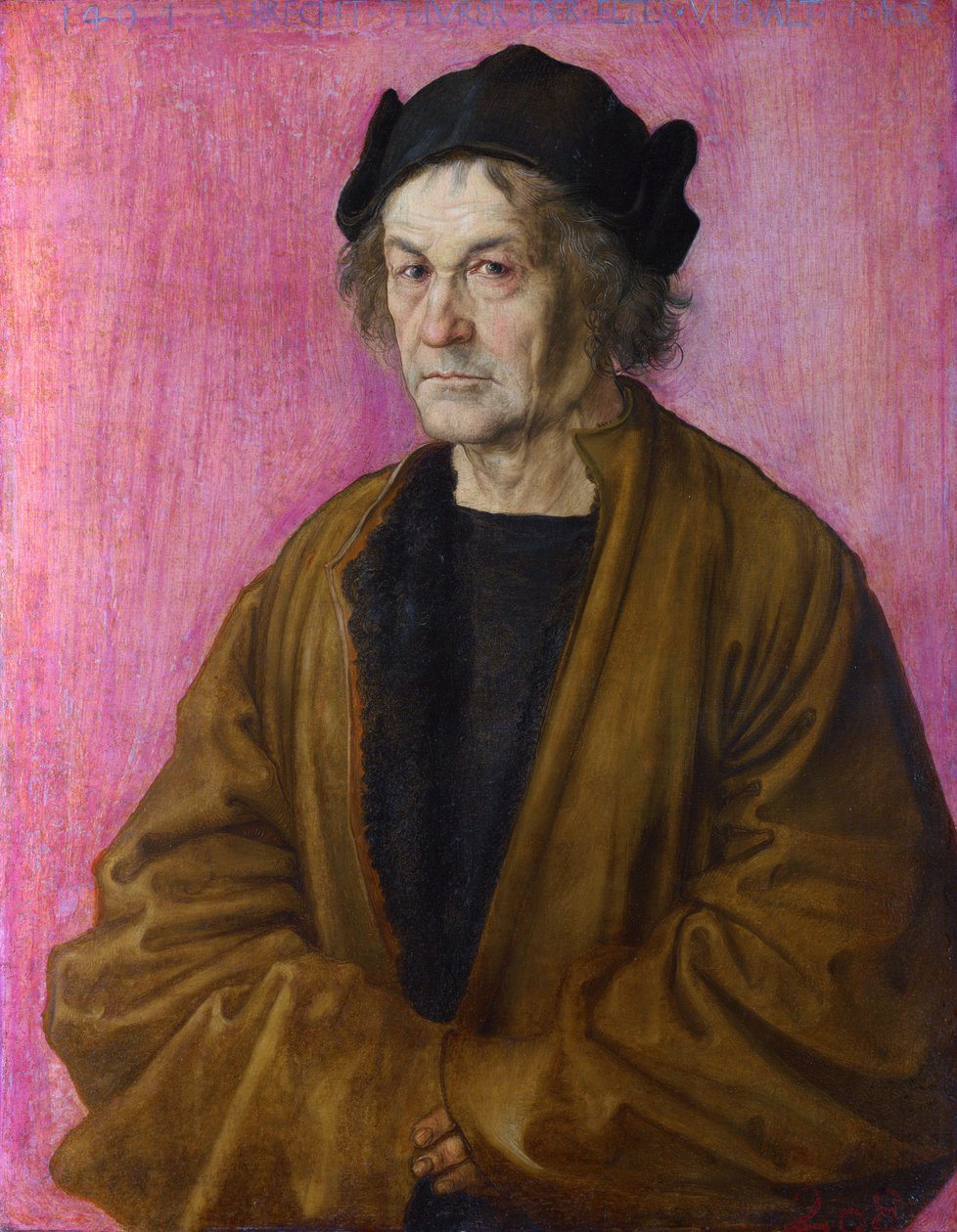 Tyska: Porträtt av Albrecht Dürer d.ä. Målarens far av After Albrecht Dürer