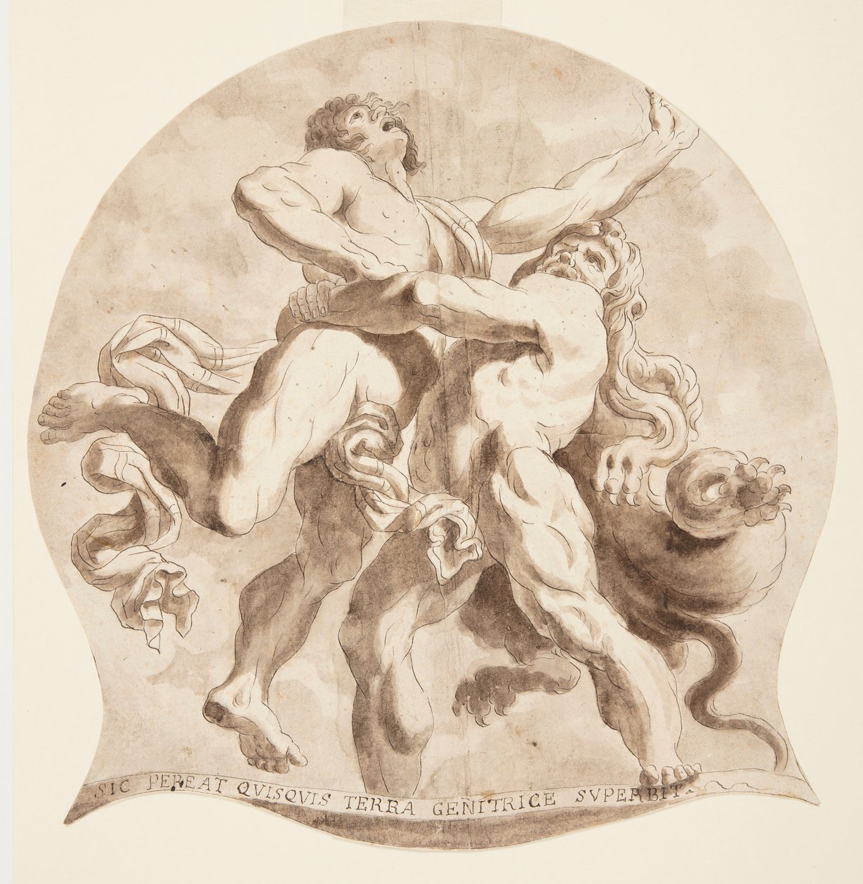 Hercules och Antaeus av After Annibale Carracci