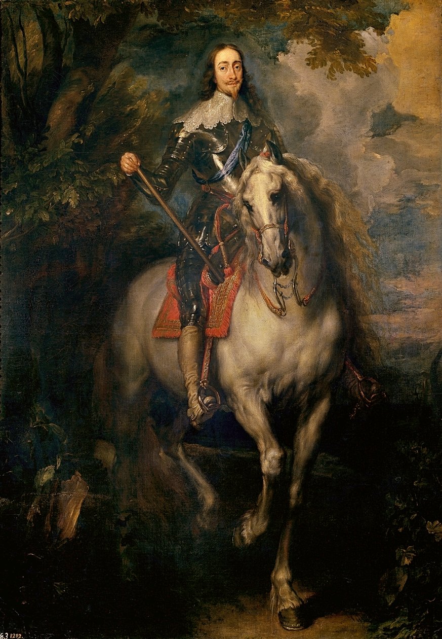 Tyska: Porträt Karl I., König von England Ryttarporträtt av Karl I av England av after Anthony van Dyck
