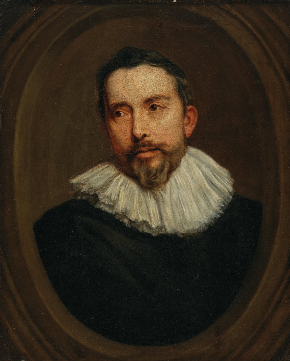 Porträtt av en man i en målad oval av after Anthony van Dyck