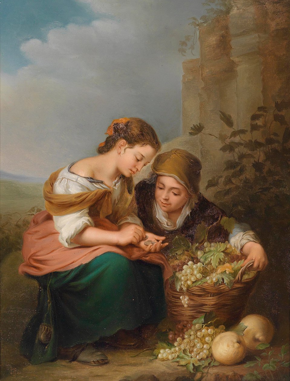 Den lilla fruktförsäljaren av after Bartolome Esteban Murillo