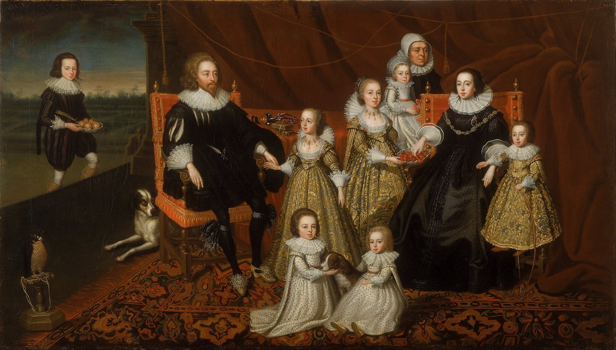 Porträtt av Sir Thomas Lucy och hans familj av After Cornelius Johnson