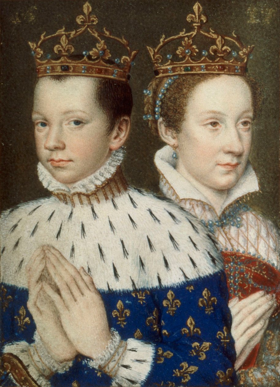BnF, NAL 83, folio 154 v - Frans II och Maria, drottning av Skottland (beskuren) av After François Clouet