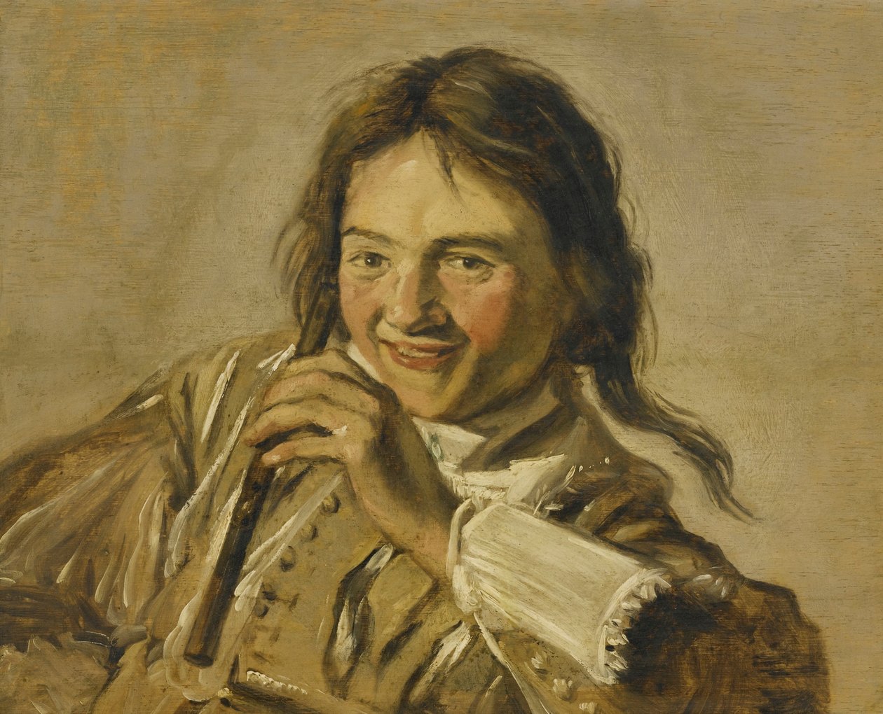 En ung pojke med en flöjt av After Frans Hals