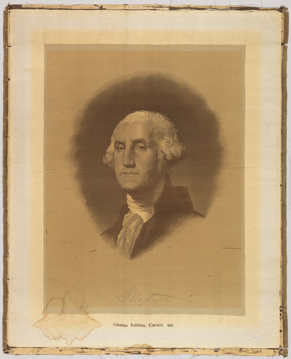 Vävt porträtt av After Gilbert Stuart