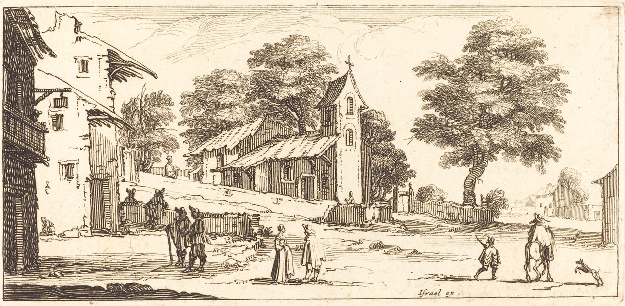 En kyrka av After Jacques Callot
