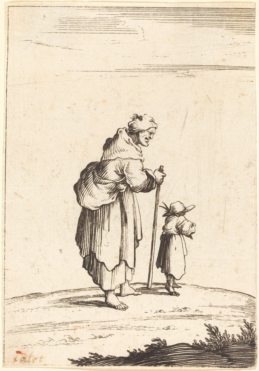 Tiggarkvinna och barn av After Jacques Callot