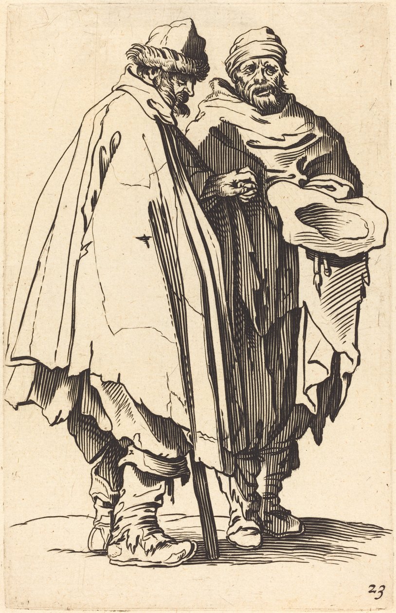 Blind tiggare och följeslagare av After Jacques Callot