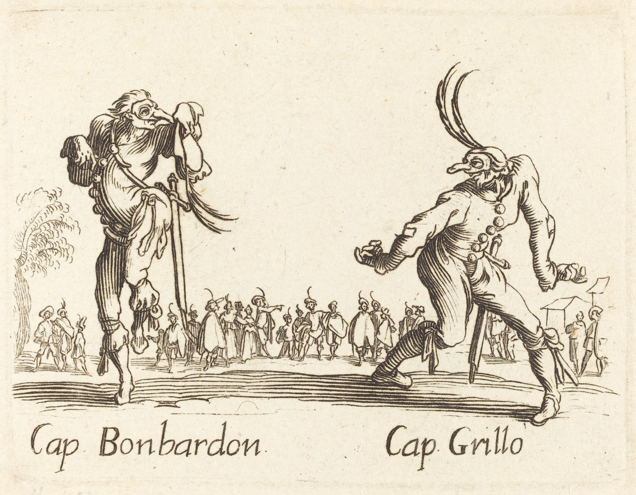 Kille. Bonbardon och Cap. Cricket av After Jacques Callot