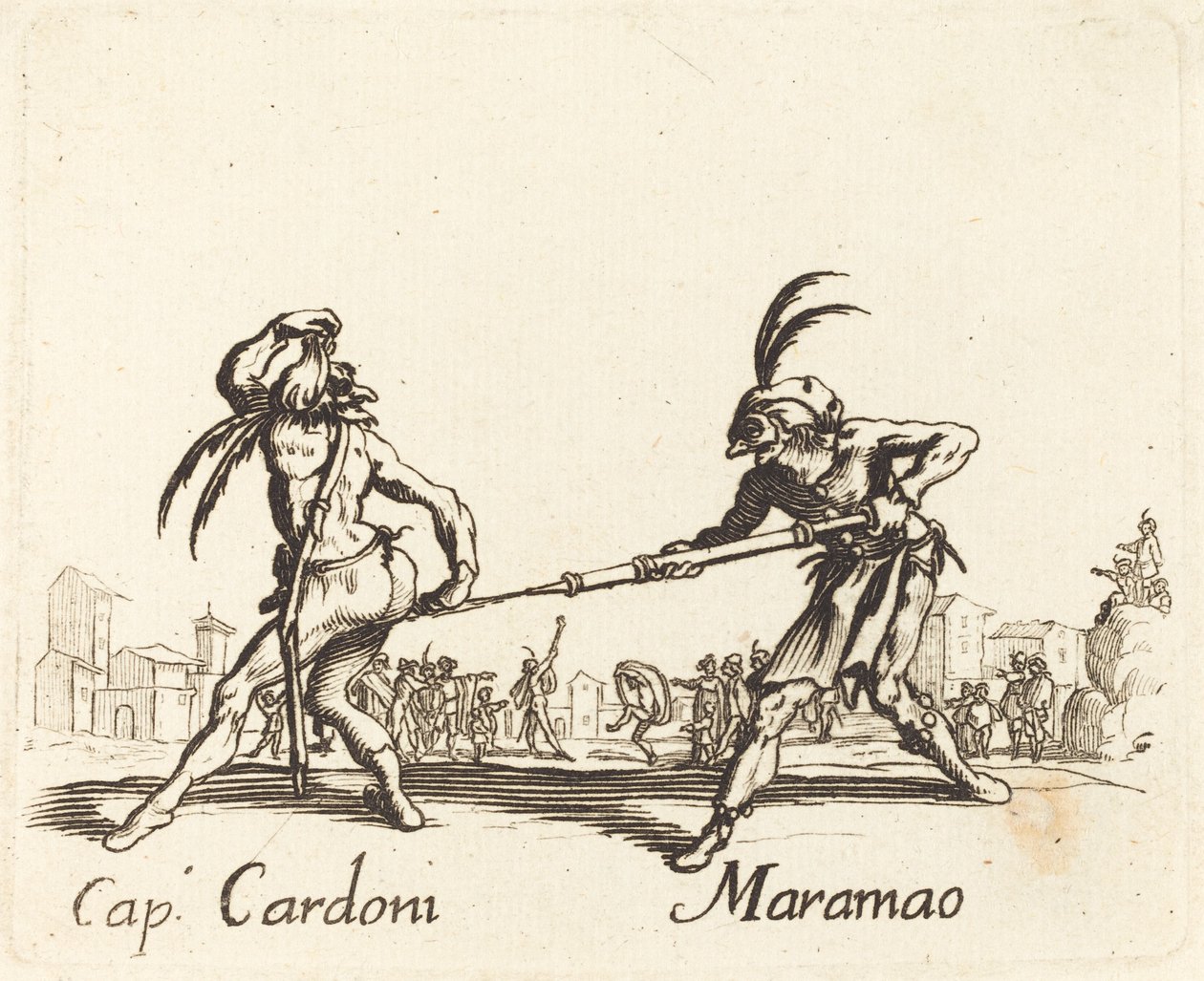 kille. Cardoni och Maramao av After Jacques Callot