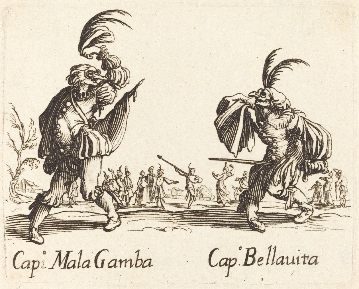 Cap Mala Gamba och Cap Bellavita av After Jacques Callot
