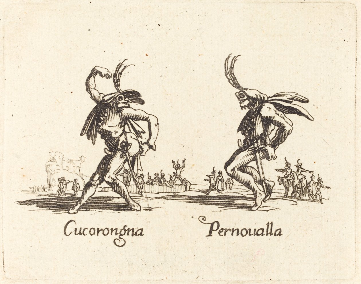 Cucorongna och Pernoualla av After Jacques Callot