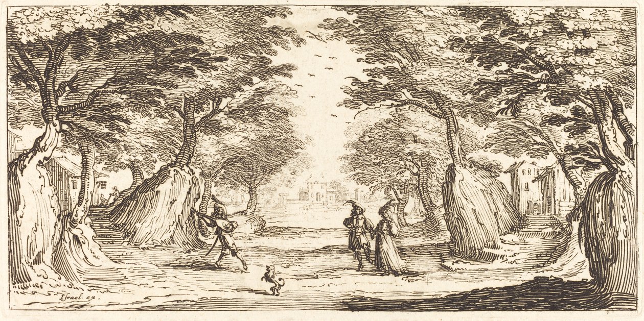 Landskap av After Jacques Callot