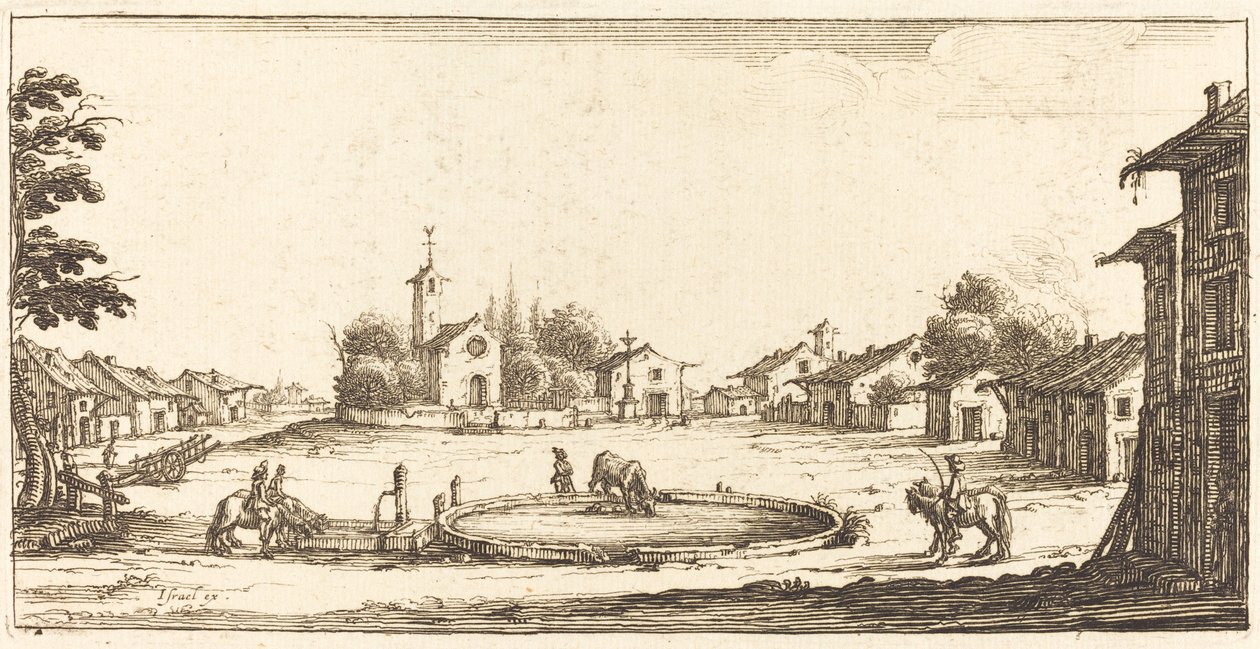 Landskap av After Jacques Callot