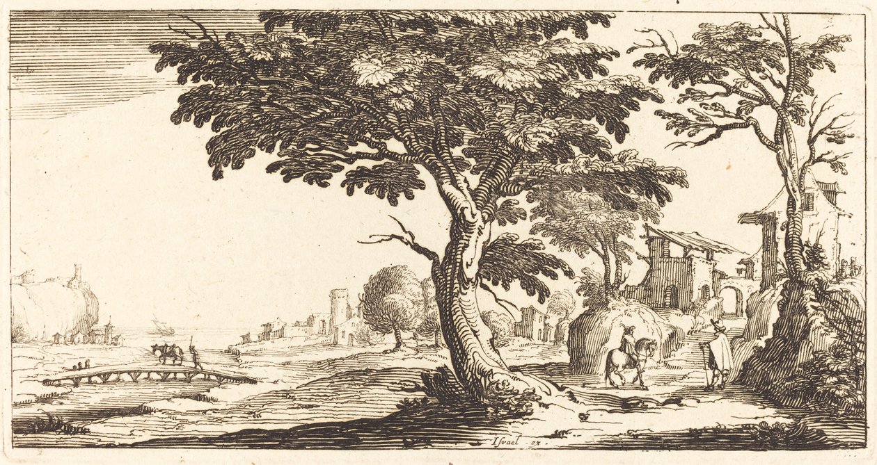 Landskap av After Jacques Callot