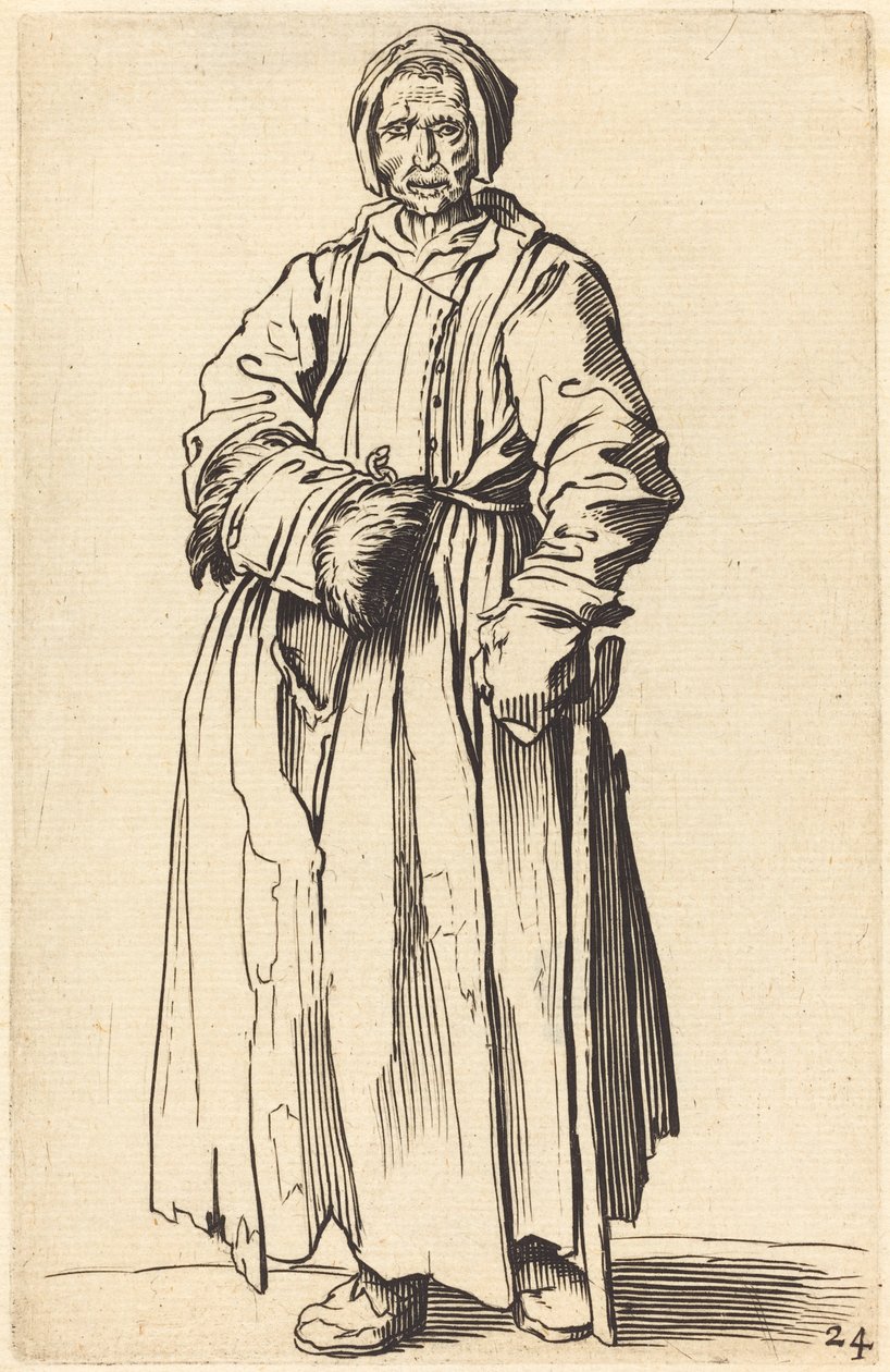 Enögd kvinna av After Jacques Callot