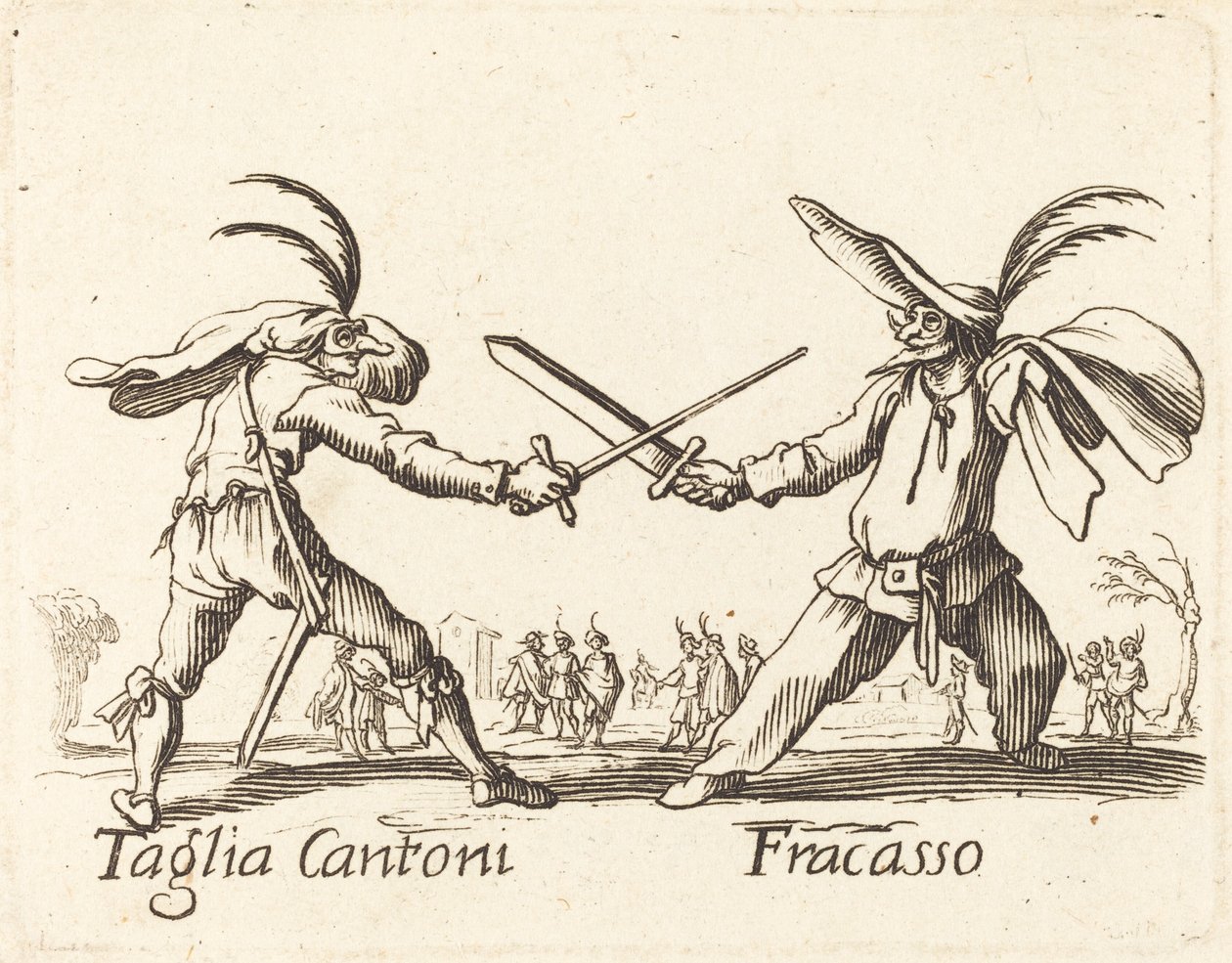 Taglia Cantoni och Fracasso av After Jacques Callot