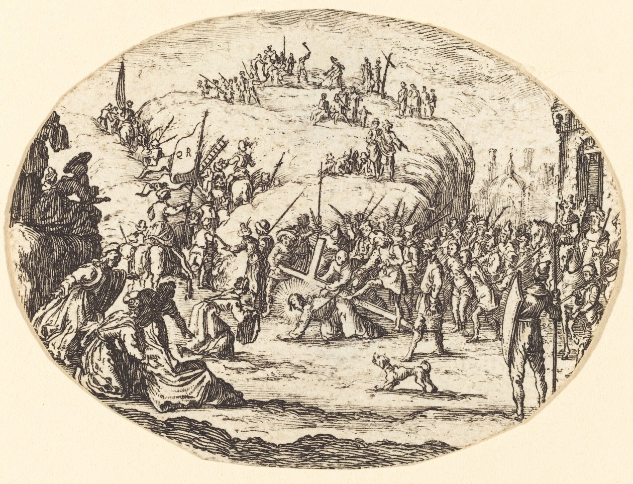 Den lilla bärandet av korset av After Jacques Callot