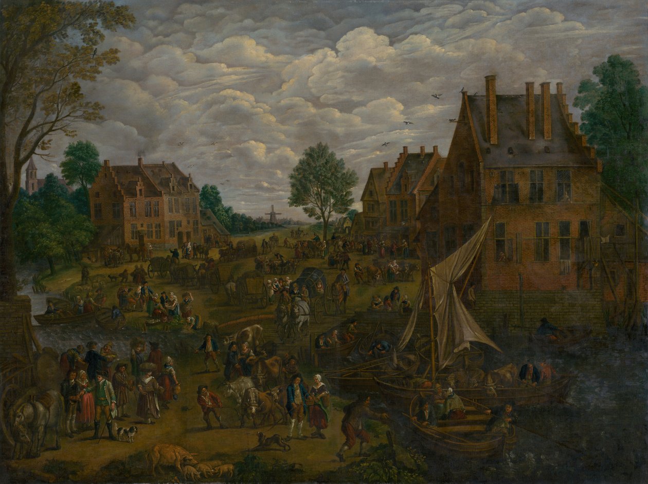 holländska marknaden av After Jan Brueghel the Elder