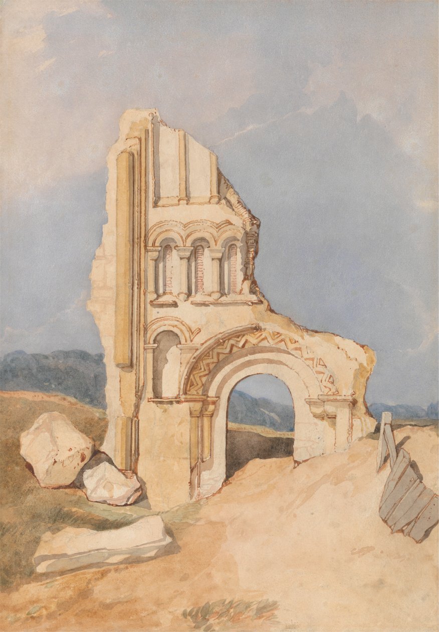 Ruin av en normandisk kyrka av After John Sell Cotman
