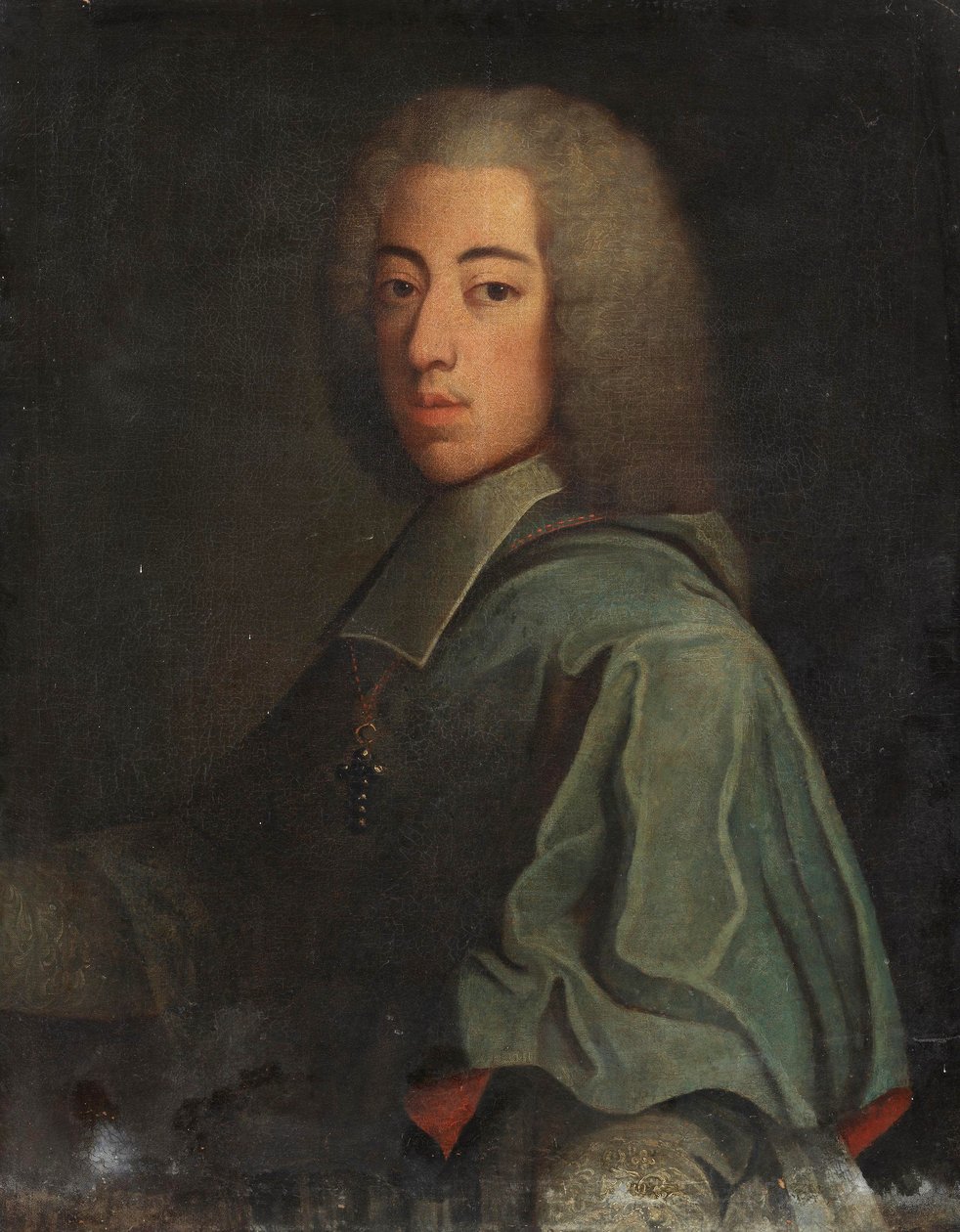 Tyska: Porträtt av Johann Theodor (1703-1763), son till kurfursten Max Emanuel av Bayern Johann Theodor av Bayern, son till Maximilian II Emanuel av After Joseph Vivien