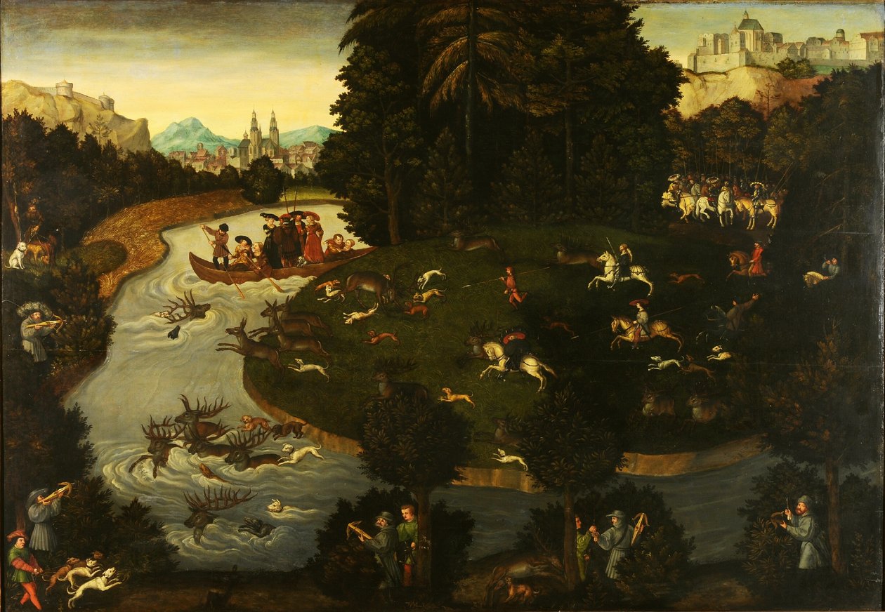 Hjortjakt av after Lucas Cranach the Elder