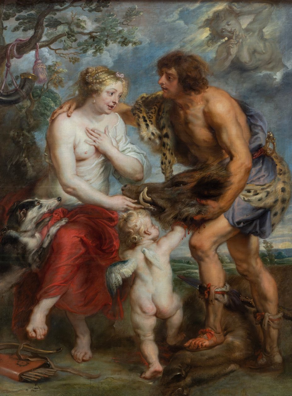 Tyska: Meleager och Atalante Meleager överlämnar huvudet från den kalydoniska vildsvinen till Atalanta av after Peter Paul Rubens