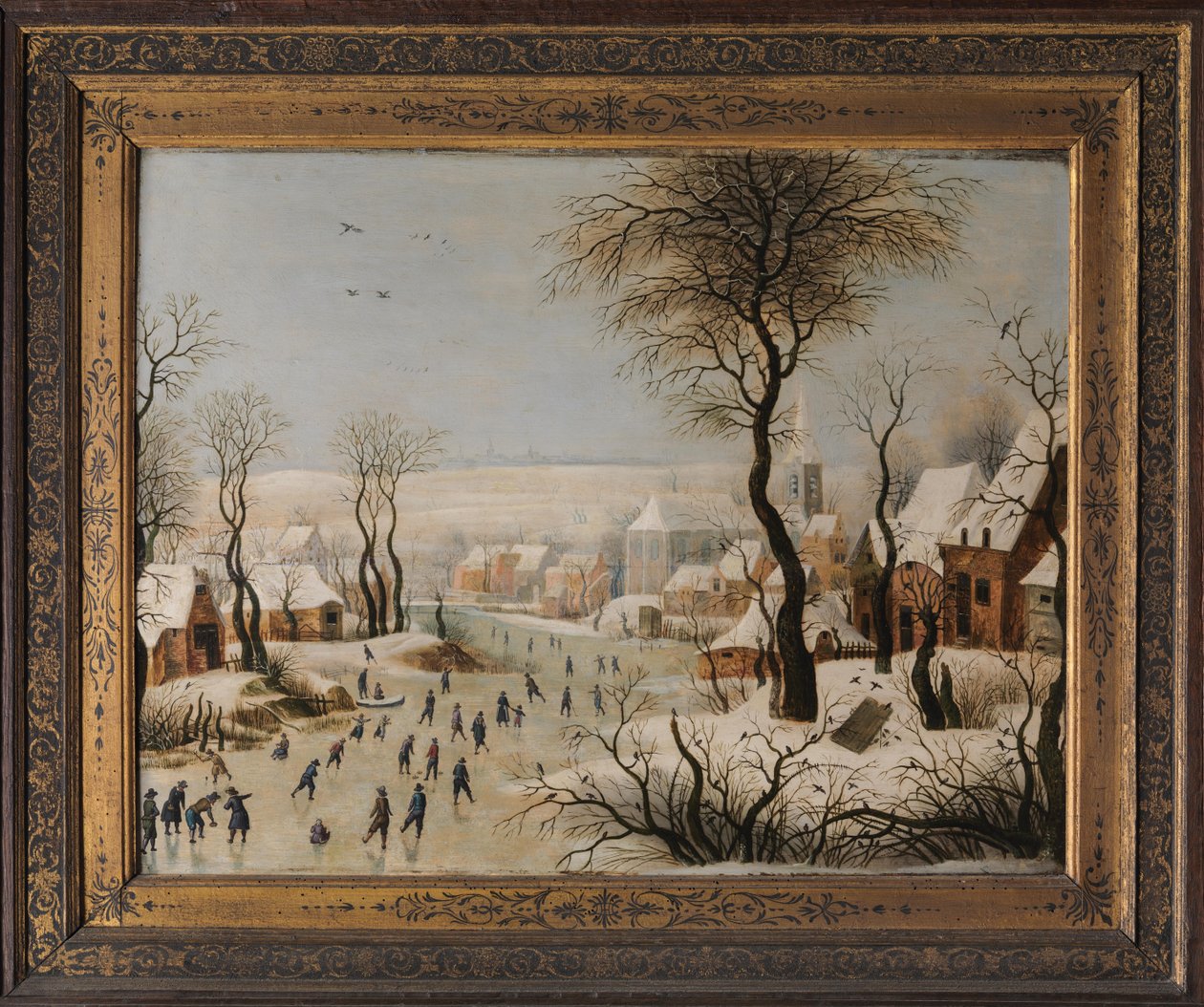 Vinterlandskap med en fågelfälla av After Pieter Brueghel the Elder